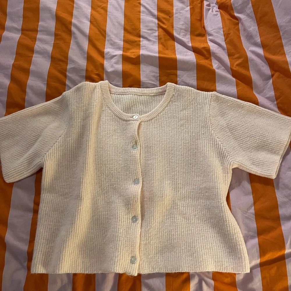 Pink Button-Up Cardigan - Picture 2 of 2